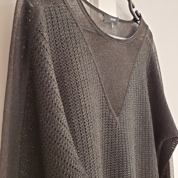 Tinsel Thread Sweater with Sheer Panels - Picture 2 of 8